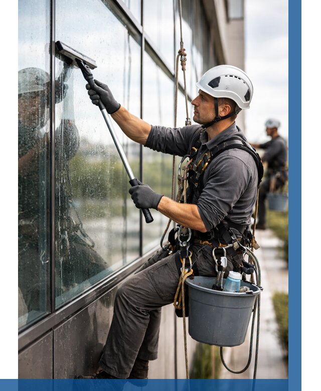 Мойка стеклянных фасадов в Кондопоге от 203 р. | ВЫСОТНИК-Кнп