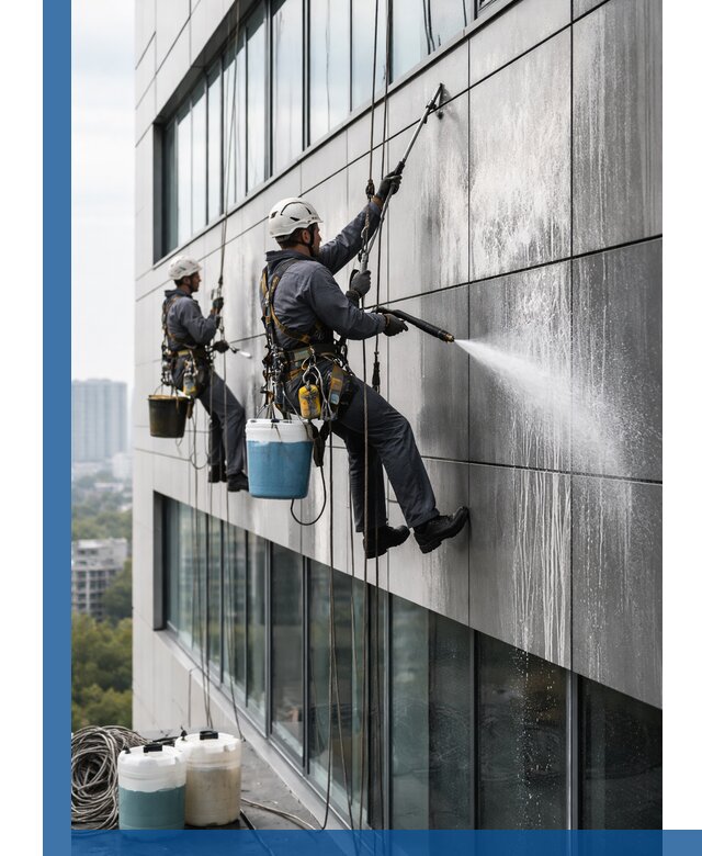 Профессиональная мойка вентилируемых фасадов в Кондопоге