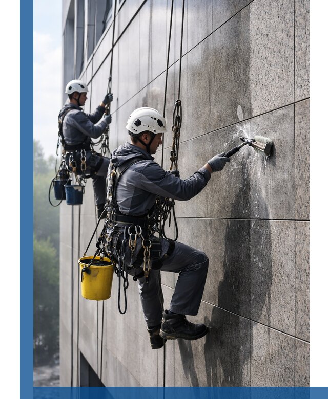 Профессиональная мойка фасада из керамогранита в Кондопоге