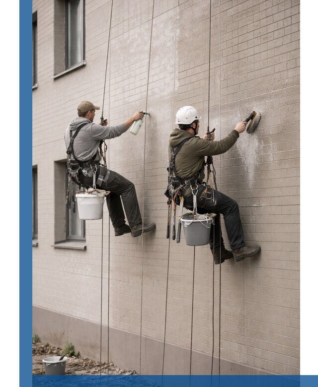 Удаление высолов с фасада зданий в Кондопоге без повреждений и следов