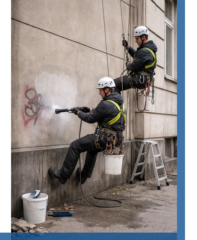 Удаление граффити с фасада в Кондопоге от 4568 р. | ВЫСОТНИК-Кнп