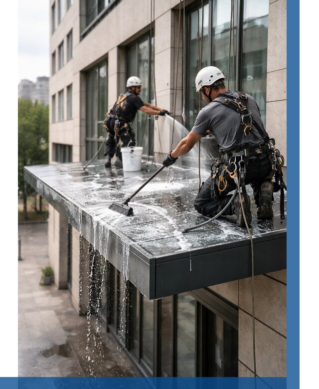 Мойка козырьков и навесов в Кондопоге от 3553 р. | ВЫСОТНИК-Кнп