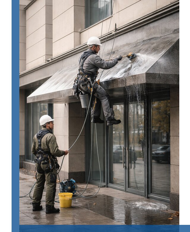 Профессиональная мойка козырьков и навесов в Кондопоге