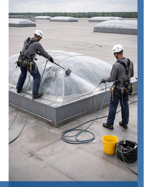 Мойка зенитных фонарей в Кондопоге, заказать от 4568 р. | ВЫСОТНИК-Кнп