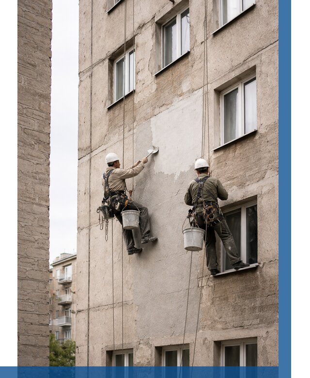 Косметический ремонт фасада в Кондопоге от 1117 р. | ВЫСОТНИК-Кнп