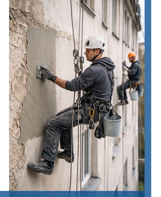 Восстановление штукатурки фасада в Кондопоге от 1218 р. | ВЫСОТНИК-Кнп