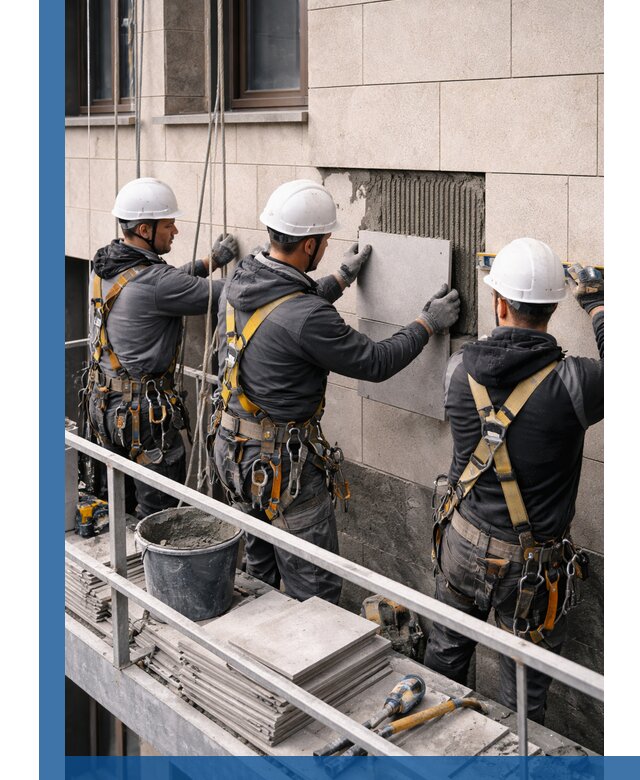 Ремонт облицовки фасада плиткой в Кондопоге с гарантией