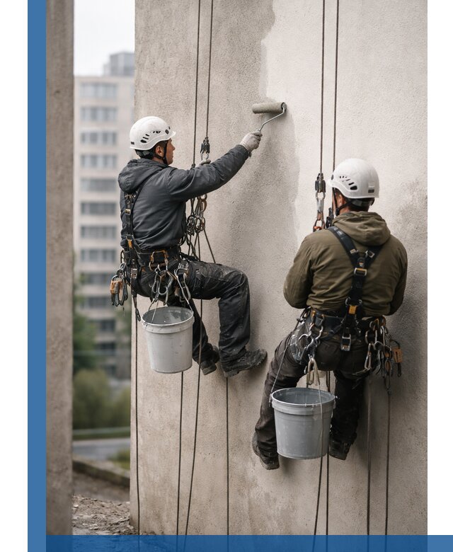 Покраска фасадов высотными альпинистами в Кондопоге с гарантией