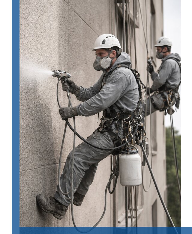 Безвоздушная покраска фасадов зданий в Кондопоге профессионально