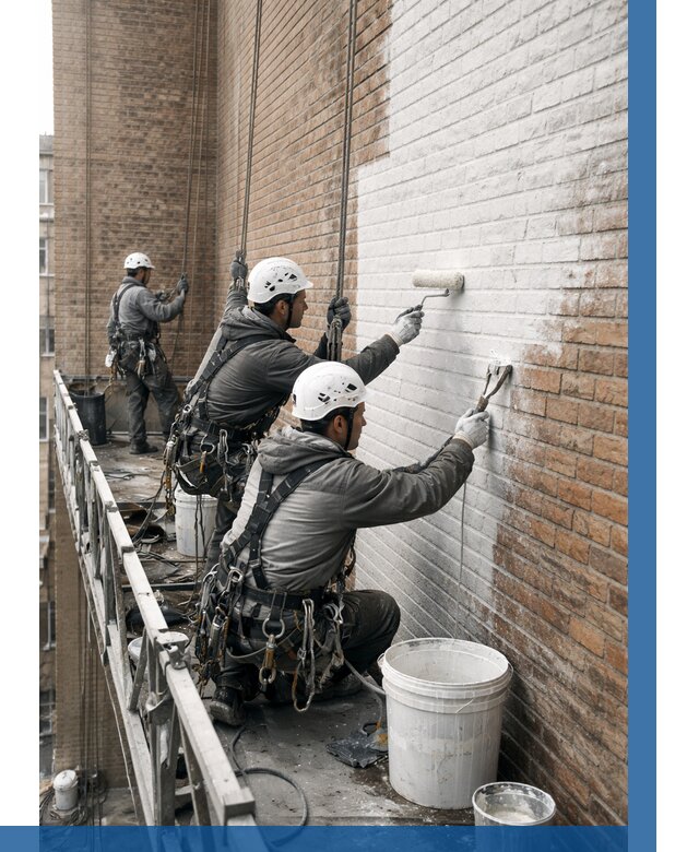 Покраска кирпичного фасада в Кондопоге от 355 р. | ВЫСОТНИК-Кнп