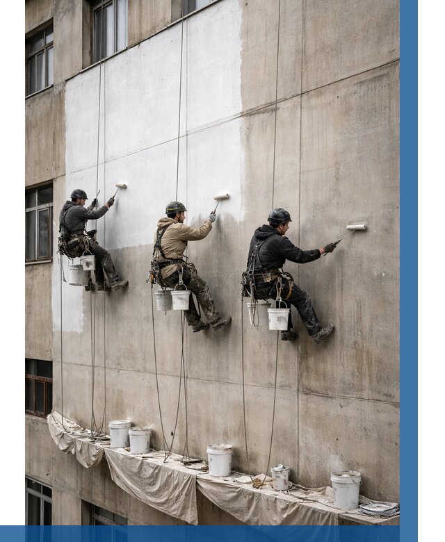 Покраска бетонного фасада в Кондопоге от 355 р за м2 | ВЫСОТНИК-Кнп