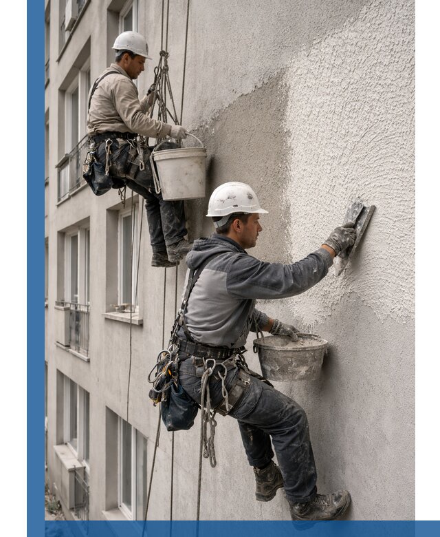 Нанесение декоративной штукатурки короед на фасад в Кондопоге