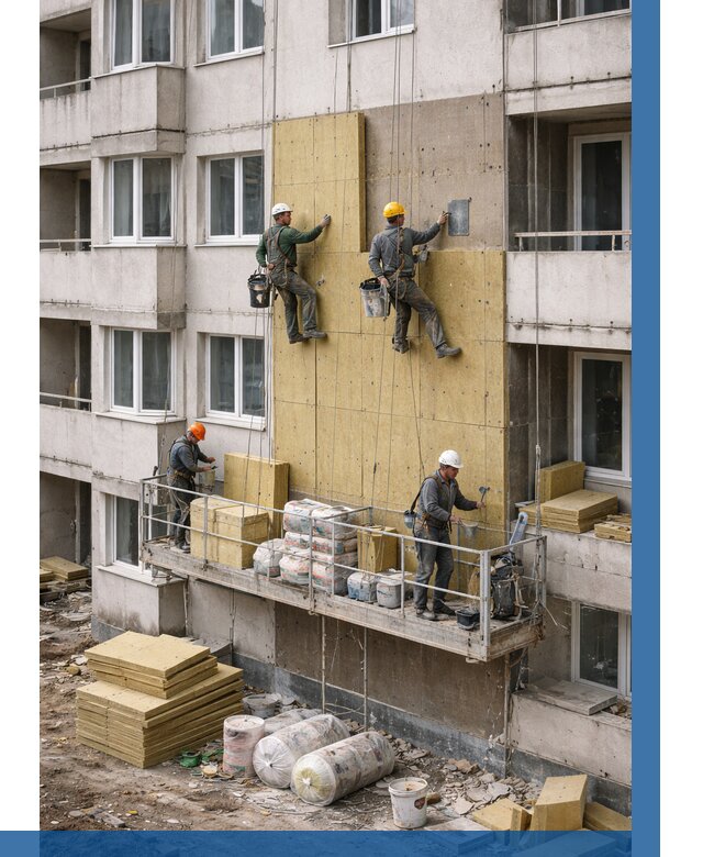 Утепление фасада минватой в Кондопоге от 1523 р. | ВЫСОТНИК-Кнп