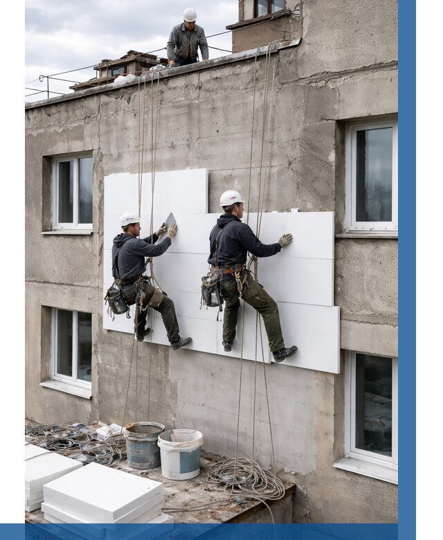 Утепление фасада пенополистиролом в Кондопоге от 1827 р. | ВЫСОТНИК-Кнп