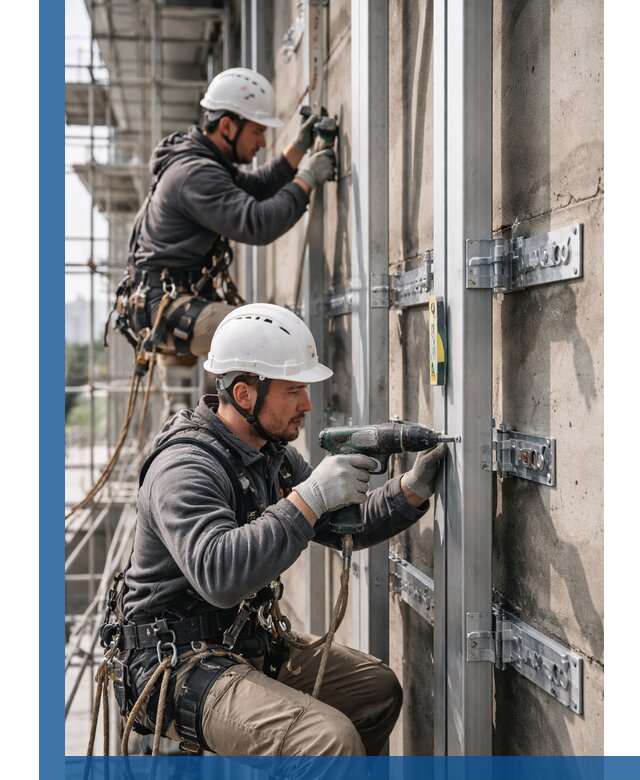 Монтаж и крепление подсистемы вентфасада в Кондопоге