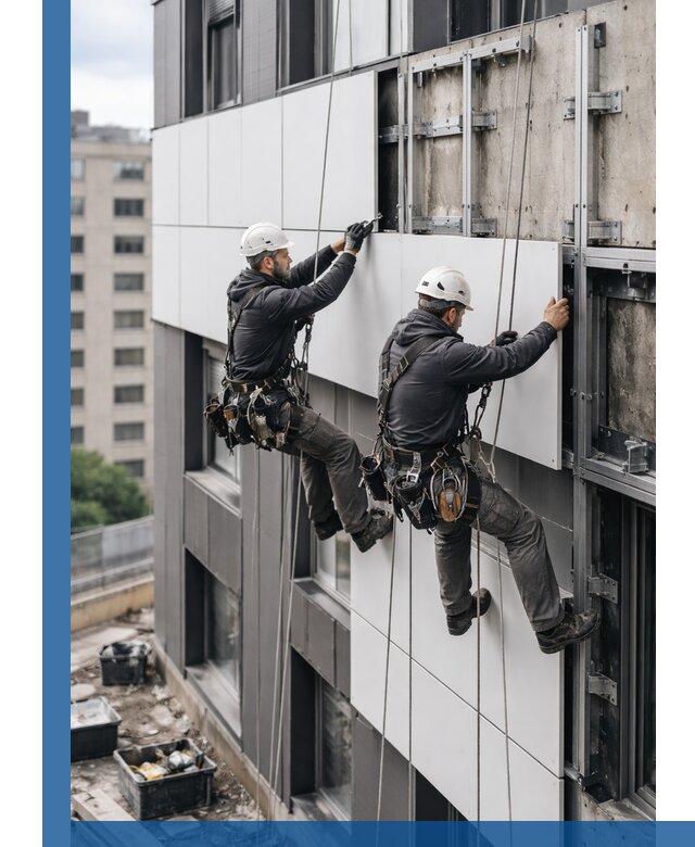 Монтаж композитных панелей фасада в Кондопоге под ключ