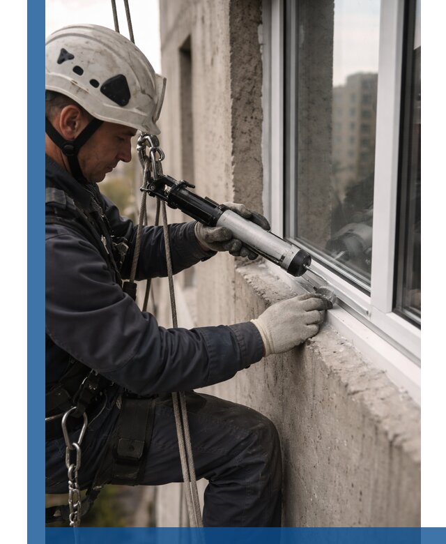 Герметизация оконных швов снаружи в Кондопоге профессионально