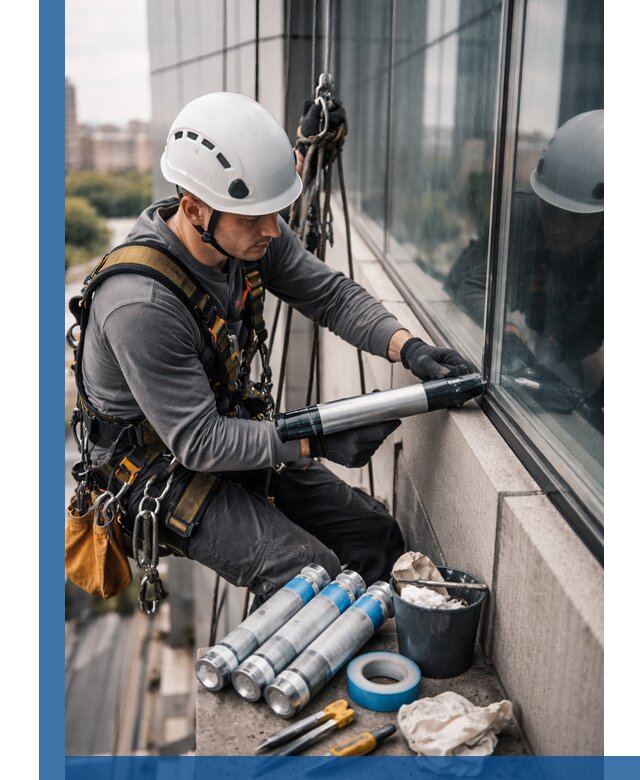 Герметизация стыков витража в Кондопоге для герметичных фасадов