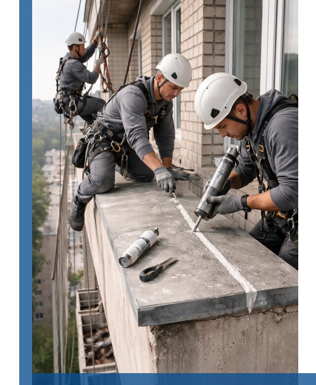 Герметизация балконного козырька в Кондопоге профессионально