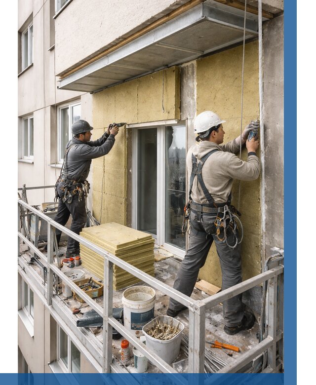 Утепление балкона снаружи в Кондопоге от 1624 р. под ключ ВЫСОТНИК-Кнп