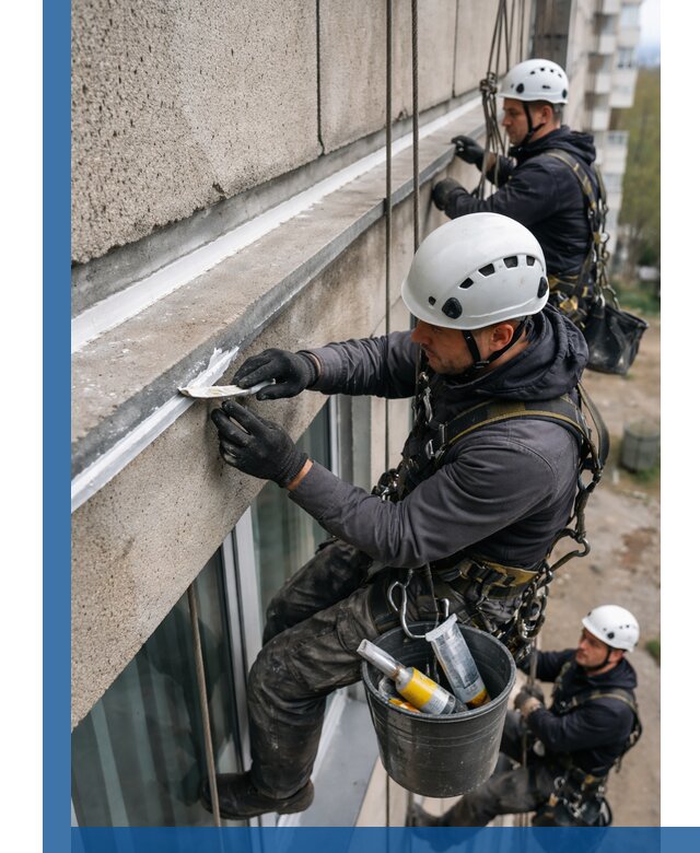 Герметизация примыкания балкона в Кондопоге под ключ с гарантией