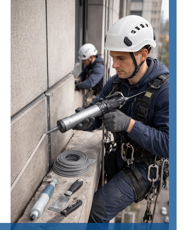 Герметизация деформационных швов фасада в Кондопоге от 711 | ВЫСОТНИК-Кнп