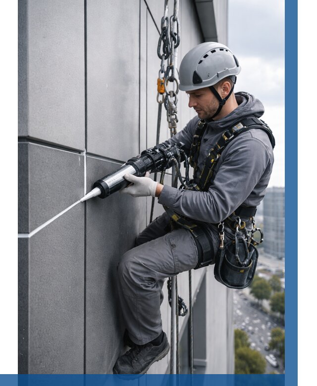 Герметизация стыков фасадных панелей в Кондопоге от 6599 р.| ВЫСОТНИК-Кнп