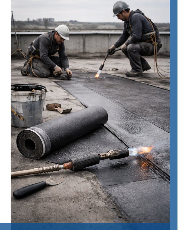 Ремонт рулонной кровли в Кондопоге от 660 р. | ВЫСОТНИК-Кнп