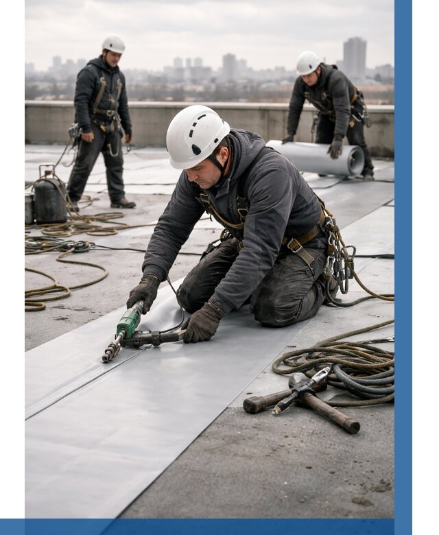 Ремонт мембранной кровли в Кондопоге от 1827 р./м2 | ВЫСОТНИК-Кнп