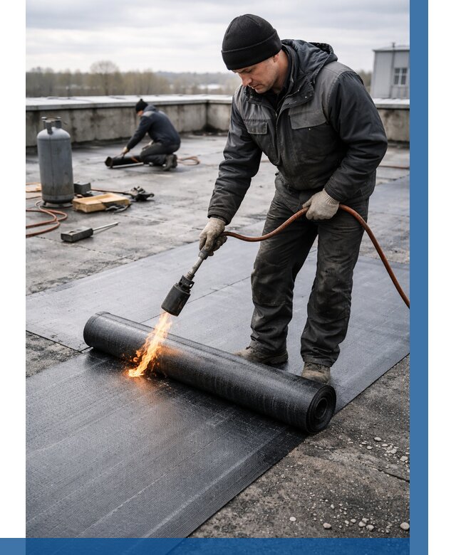 Ремонт наплавляемой кровли в Кондопоге от 711 р. | ВЫСОТНИК-Кнп