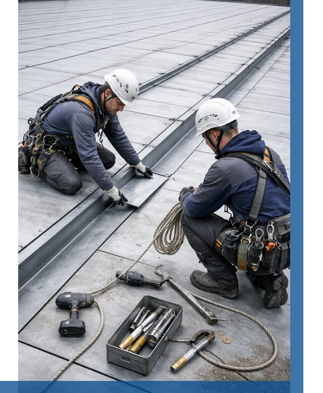 Ремонт фальцевой кровли в Кондопоге от 711 р. | ВЫСОТНИК-Кнп