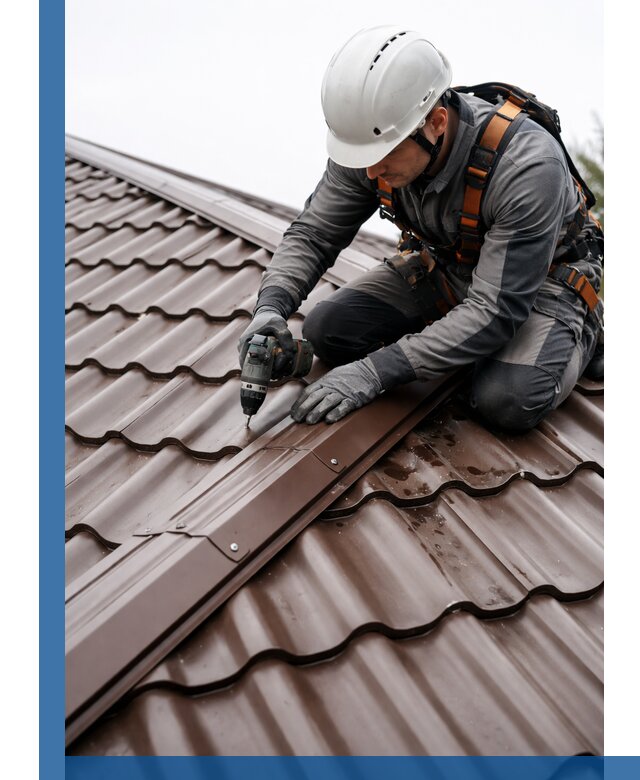 Ремонт металлочерепицы на крыше в Кондопоге профессионально