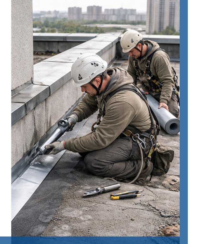 Ремонт кровельных примыканий в Кондопоге от 1218 р. | ВЫСОТНИК-Кнп