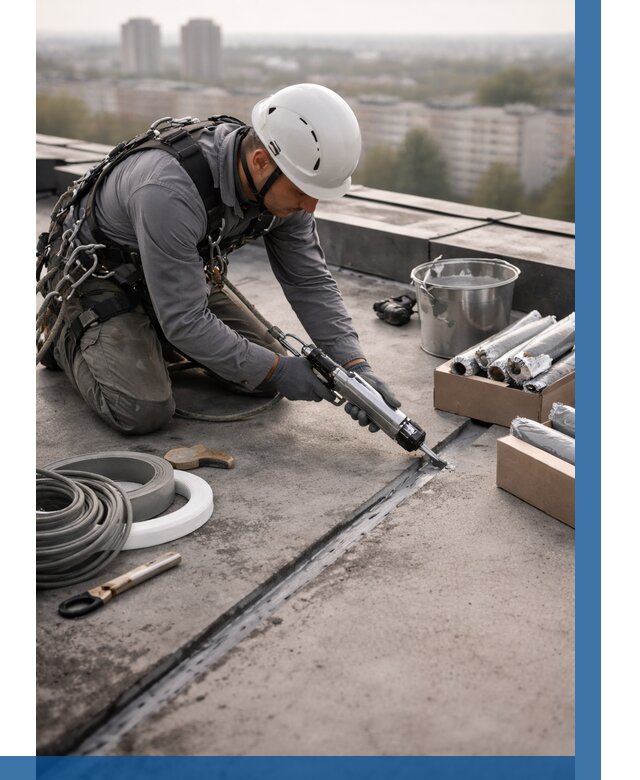 Герметизация швов кровли в Кондопоге от 457 р./м2 | ВЫСОТНИК-Кнп