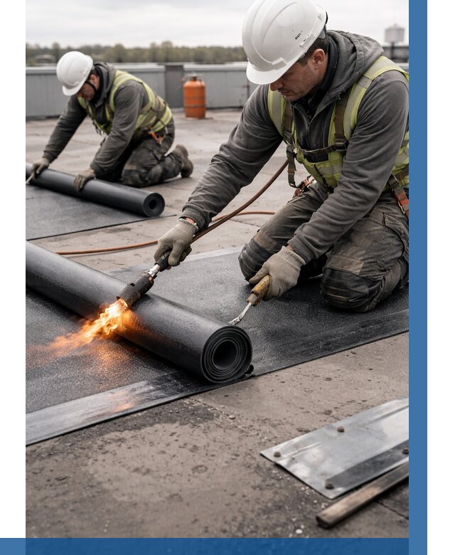 Монтаж наплавляемой кровли в Кондопоге от 863 р. — ВЫСОТНИК-Кнп