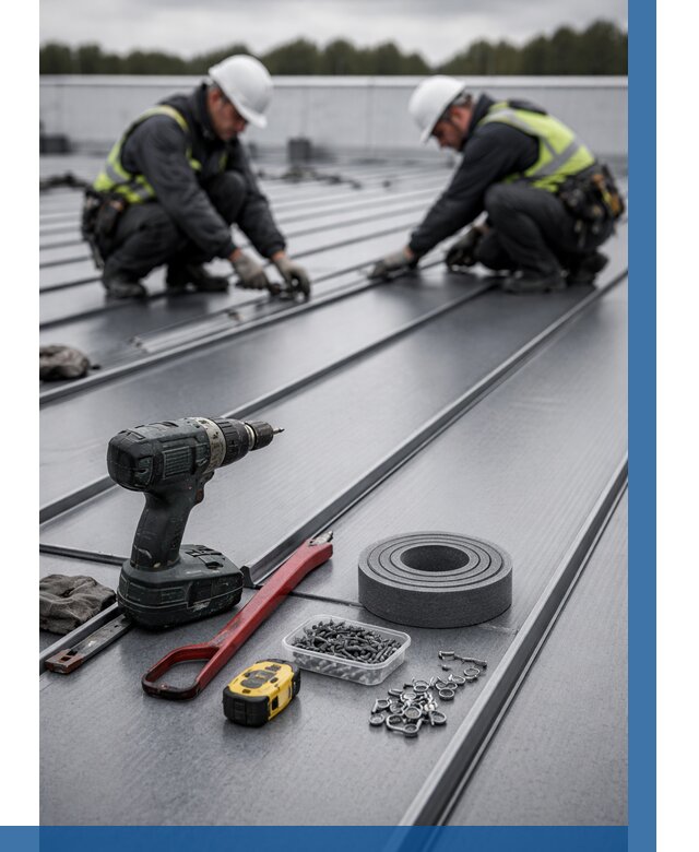 Монтаж фальцевой кровли в Кондопоге от 1827 р. | ВЫСОТНИК-Кнп