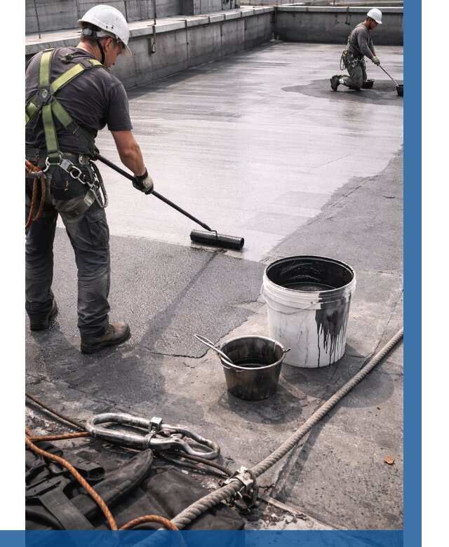 Гидроизоляция кровли жидкой резиной в Кондопоге от 508 р. | ВЫСОТНИК-Кнп