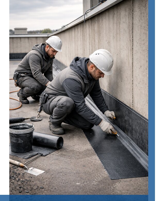 Гидроизоляция примыканий на кровле в Кондопоге от 914 р. | ВЫСОТНИК-Кнп