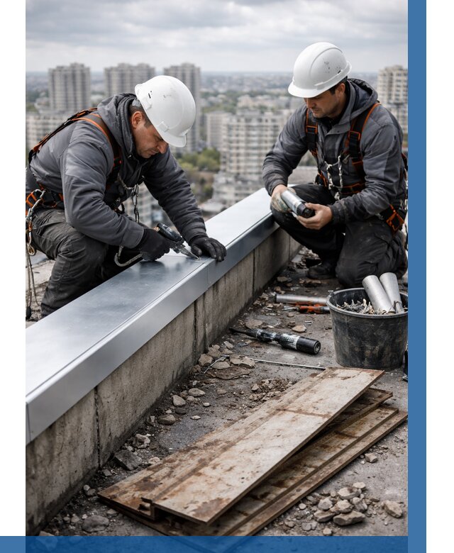 Замена парапетных крышек под ключ в Кондопоге от 1218 р. | ВЫСОТНИК-Кнп