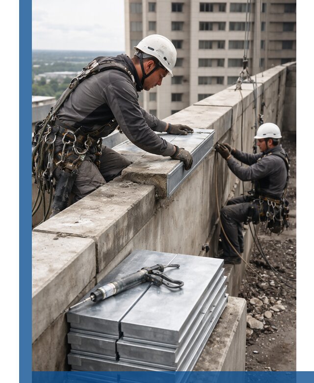 Замена парапетных крышек и установка новых в Кондопоге