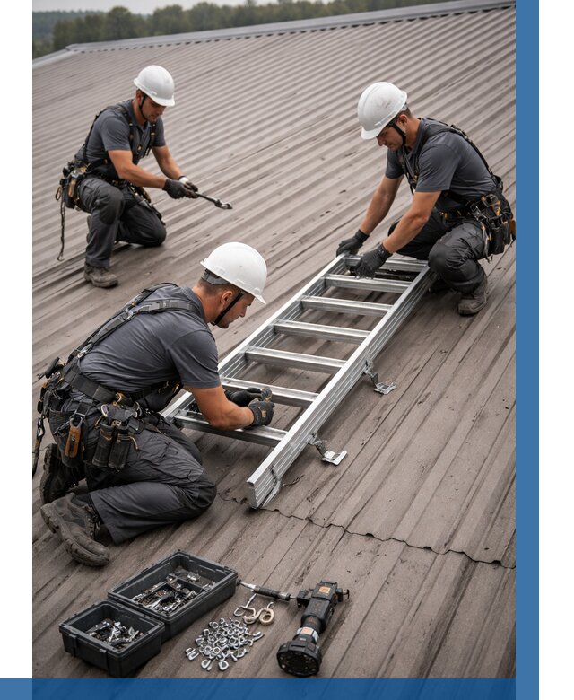 Монтаж кровельной лестницы в Кондопоге от 4568 р. | ВЫСОТНИК-Кнп