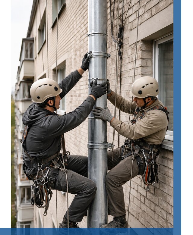 Замена водосточных труб в Кондопоге от 6599 р. | ВЫСОТНИК-Кнп