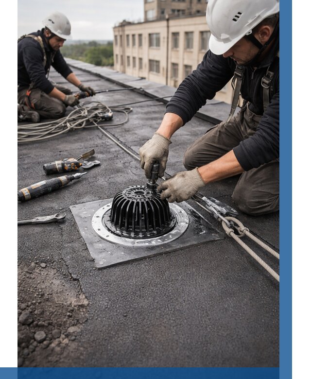 Установка водосточных воронок в Кондопоге цена от 3553 р. | ВЫСОТНИК-Кнп