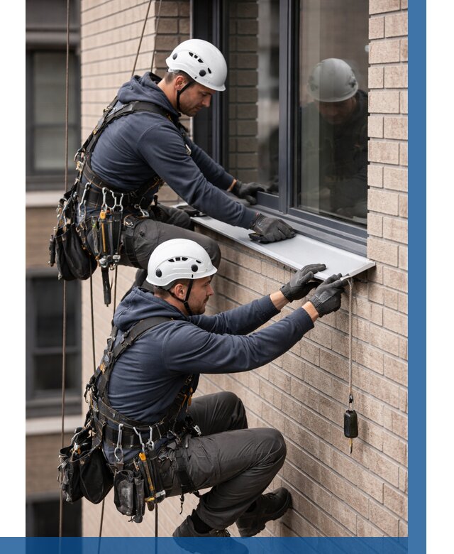 Монтаж оконных отливов под ключ в Кондопоге от 3553 р. | ВЫСОТНИК-Кнп