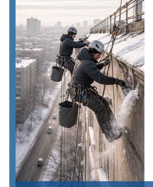 Очистка карнизов от снега в Кондопоге профессионально и безопасно
