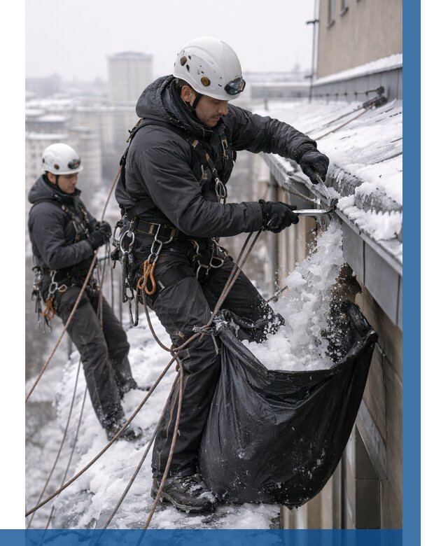 Аварийная очистка крыши в Кондопоге под ключ от 305 р. | ВЫСОТНИК-Кнп