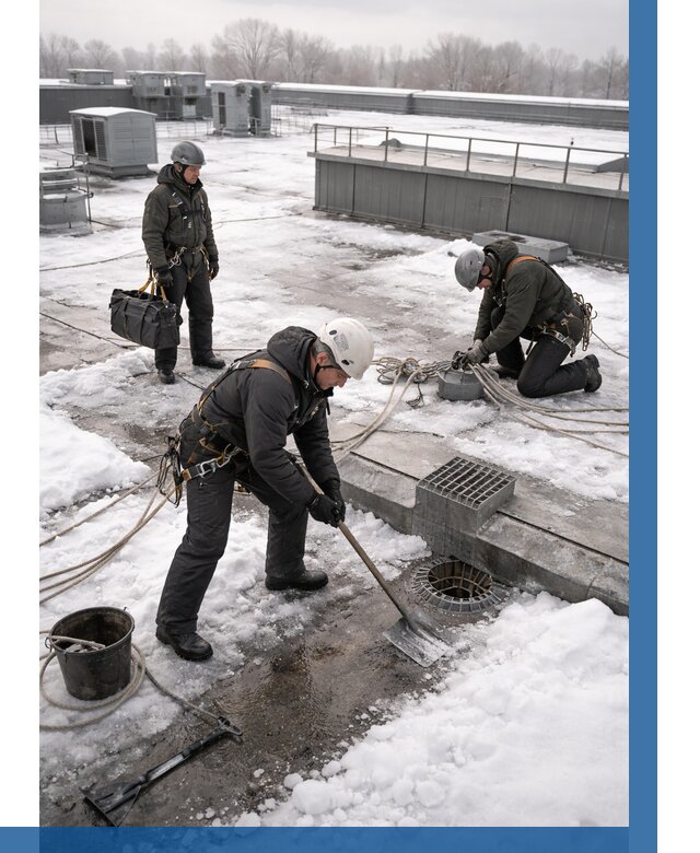 Абонентское обслуживание кровли зимой в Кондопоге от 8122 р. | ВЫСОТНИК-Кнп