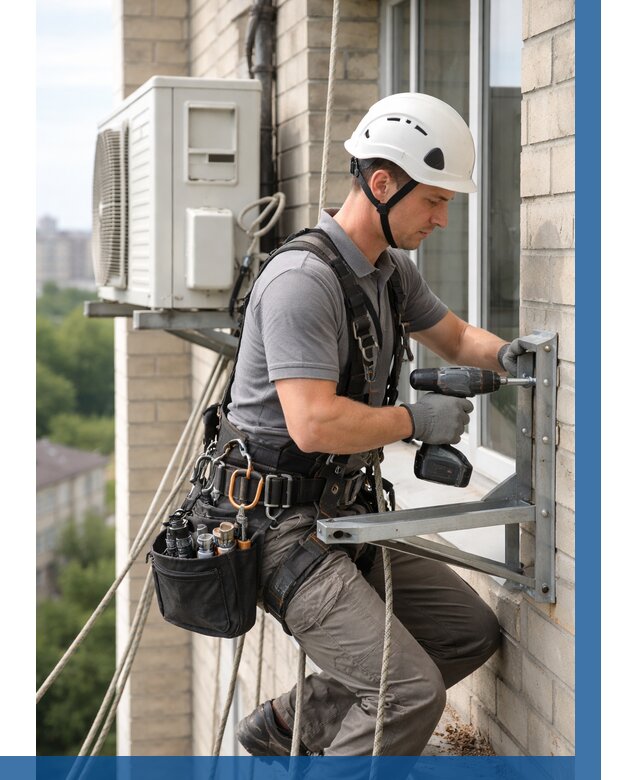 Установка кронштейнов кондиционера в Кондопоге от 3553 р. | ВЫСОТНИК-Кнп