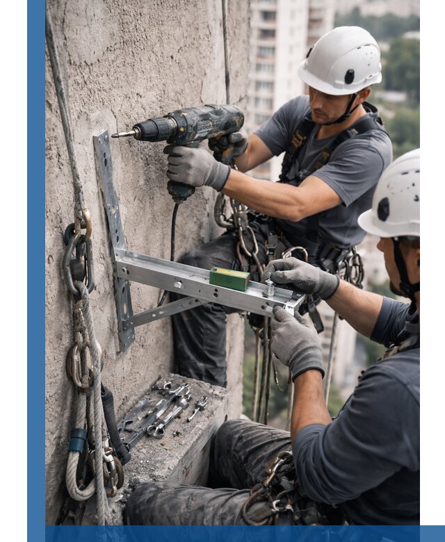 Установка кронштейнов кондиционера и крепежа в Кондопоге