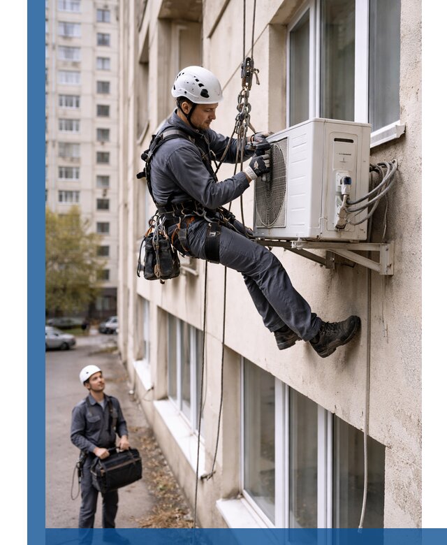 Демонтаж внешнего блока кондиционера в Кондопоге профессионально